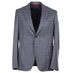 Isaia Napoli 'Capri' Gray Flecked Donegal Wool and Silk Suit 40R (Eu 50) NWT - Picture 1 of 14