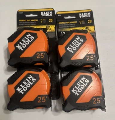 Klein Tools 9525VP 2 Pack 25 Feet Compact Tape Measure 2-packs x 2 = 4 Tapes NEW - Image 1 of 3