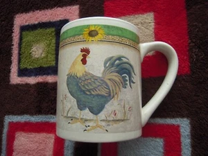  VTG GIBSON HOME ROOSTER MULTICOLOR CERAMIC COFFEE/TEA MUG W HANDLE 3-7/8" TALL - Picture 1 of 8