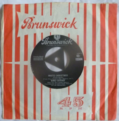 BING CROSBY - WHITE CHRISTMAS - ORIGINAL 1956 UK 7" VINYL RECORD RARE TRI CENTRE - Image 1 of 3