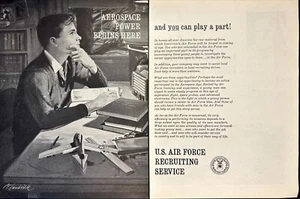 USAF Recruiting Service Aerospace Power Vtg 2 Page Print Ad 1961 - Picture 1 of 8