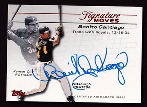 Benito Santiago 2005 Topps Signature Moves On Card Autograph Pirates Red 24/25