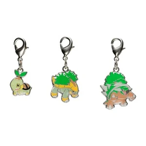 Pokemon Center National Zukan Metal Charm 387 388 389 Turtwig Grotle Torterra - Picture 1 of 1