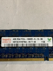 HMT351R7BFR8A-H9 SK Hynix 4GB DDR3-1333 RDIMM PC3L-10600R @CPU71 - Picture 1 of 2