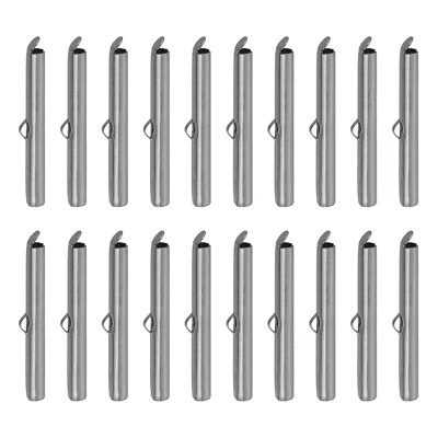 60 piezas cierres deslizables en extremo, extremo de prensado deslizante de cuentas de bola de tubo de 35 mm, negro metálico Foto 1 de 4