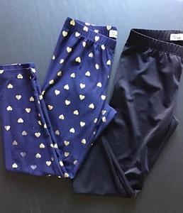 Girls Leggings Epic Threads Size Medium Solid Black and Hearts Pattern Lot of 2 - Picture 1 of 12