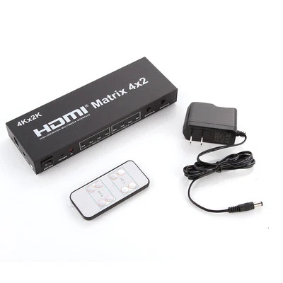 4x2 HDMI True Matrix Switch Splitter Amplify Selector 3D 1080P Remote 4 in 2 - Image 1 of 4