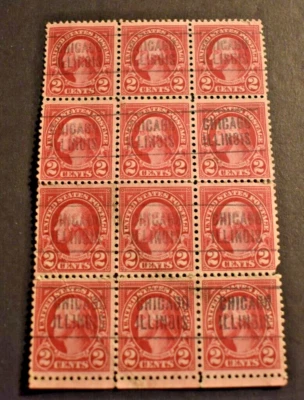 12 - 1922 US Stamps - Scott # 554 - 2 Cent Washington Precancels - Chicago - Image 1 of 2