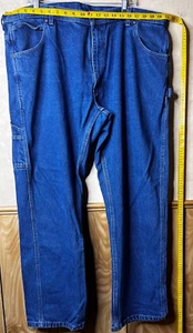 KEY Brand Mens Carpenter Pants Blue Denim Jeans 100% Cotton Size W44 x L32 - Picture 1 of 12