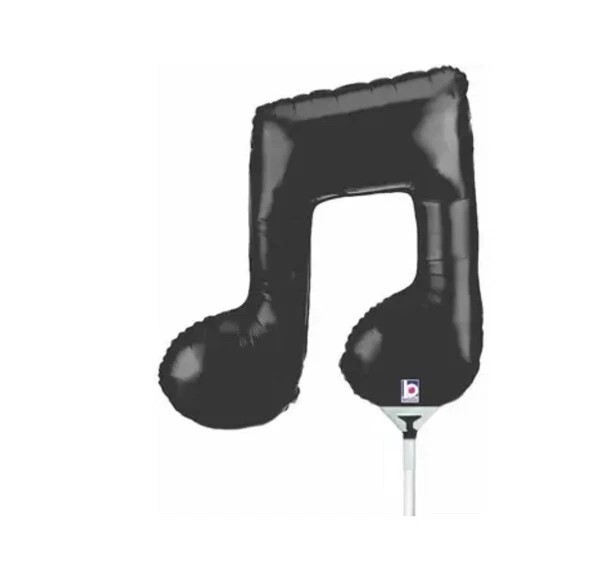 Mini Forma 14" Negro Nota Musical Lámina Globo Sello Térmico Música Fiesta Decoraciones Foto 1 de 1