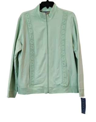 Sudadera Koret Mujer Grande 14-16 Hojas Verde Manga Larga Cuello Simulado Cremallera Completa Foto 1 de 4