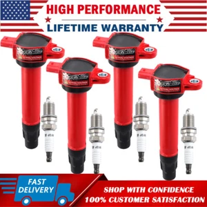 4 Pack Ignition Coils and Iridium Spark Plugs For Jeep Dodge Chrysler 2.0L 2.4L - Picture 1 of 15