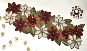 Christmas Beaded Table Runner Centerpiece Dinning Table Cover Luxury Home Décor - Picture 1 of 10