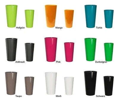 2-tlg. XXL Blumentopf Set 61 und 73 cm hoch Übertopf Kübel Vase Euro3Plast Tuit - Bild 1 von 4