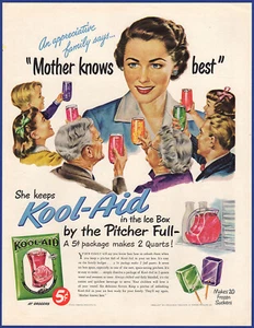 Vintage 1951 KOOL-AID Soft Drink Mix Mother Knows Best Ephemera 1950's Print Ad - Picture 1 of 1