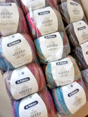 Patons Sierra 8 ply Yarn - Variety of Colours 150gm Ball Wool Blend - image 1 of 4