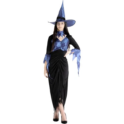 Costume Abito Halloween Strega Pervinca Nero Blu Donna Adulto Taglia Unica Ciao - Immagine 1 di 4