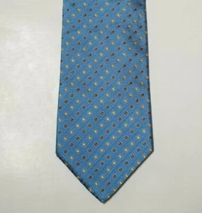Gladson 100% Silk Mens Necktie Blue Tie Dots Geometric Italy - Picture 1 of 5