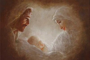 Yongsung Kim KING OF KINGS Canvas Art Print Baby Jesus with Mary and Joseph - Picture 1 of 1