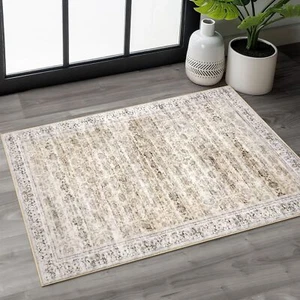 2x3 Beige Yellow Washable Rug Soft Area Rug For Entryway Nonslip Indoor Door Mat - Picture 1 of 8