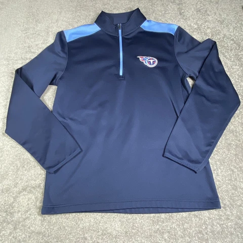 Tennessee Titans Sweater Men Medium Blue Quarter Zip Pullover Team Apparel Shirt Cover