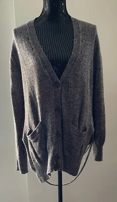 Alexander Wang Grey Slit Back Cardigan Sweater Size M/L - Изображение 1 из 4