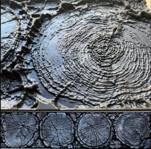 Bordillo losa de madera GOMA Sellos de hormigón Piedra Textura Esteras Impresión Cemento - Imagen 1 de 10