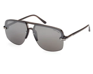 TOM FORD HUGO FT1003 51B Sunglasses Mastic Frame Gradient Smoke Lenses 63 Mm - Picture 1 of 5