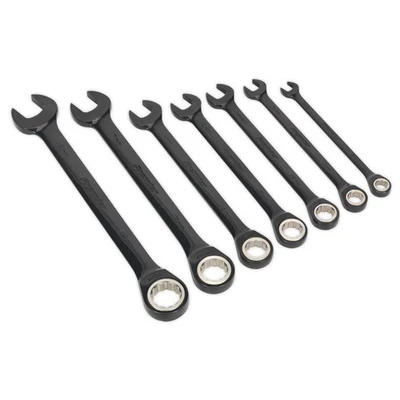 Sealey Combination Ratchet Spanner Set 7pc Black Series Metric AK7978 - image 1 of 4