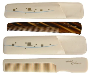 Vintage Hotel Okura Japan handgefertigter Haarkamm im Etui neu aus altem Lagerbestand zwei um 1970 SELTEN NOS - Bild 1 von 3