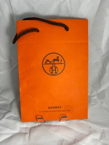 Original Hermes kleine Einkaufstasche 8,5x6x2,75 Papiertüte Beuteltasche orange leer - Bild 1 von 4