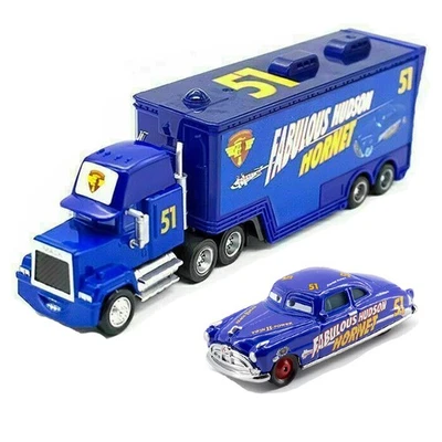 2-Pack Disney Pixar Cars Blue NO.51 Fabulous Hudson Hornet Truck + Car 1:55 Toys - Image 1 of 4
