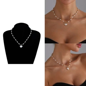 Versatile Love Pearls Drop Necklace Ergonomic Design For Multi Occasion Wear - Picture 1 of 10