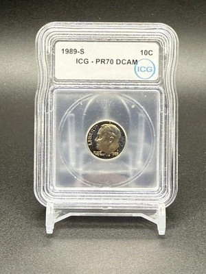 1989-S 10c Roosevelt Dime Proof ICG- PR70 DCAM - Image 1 of 2