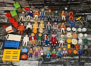Lot Of 27 Playmobil Geobra People Figures Hats Tools & Accessories Mixed Lot - Picture 1 of 23