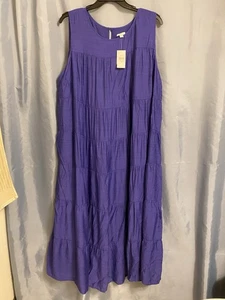 J. Jill Women's Sleeveless Maxi Dress Sleeveless Royal Purple Plus Sz 3X NWT - Picture 1 of 7