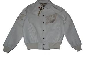 AUTHENTIC AVIREX MENS LIMITED EDITION GOLD CLUB WHITE  JACKET NEW ALL SIZES - Picture 1 of 7