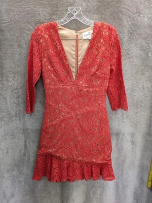 Vestido Stylestalker RTR Para Mujer XS Rojo Encaje Mini Vestido Romántico Femenino Foto 1 de 4