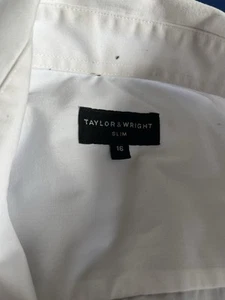 Plain White Shirt 16 Collar Taylor And Wright Slim fit - Picture 1 of 4