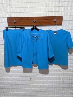 Nikki 女式裙子西装外套内层上衣和裙子捆绑蓝色 14P  — 第 1/4 张图片