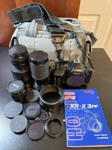 Ricoh XR-X 3PF 35mm Film Camera plus 3 Lenses & Accessories Made in Japan - Picture 1 of 21