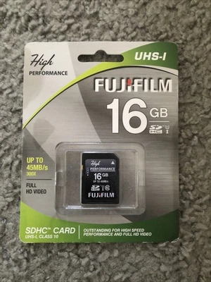 FUJIFILM High Performance 16GB SDHC UHS-I, Class 10 Card 600013602 Brand New - Image 1 of 2