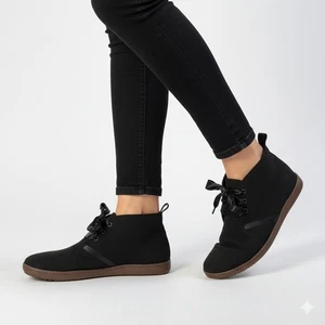 Vivobarefoot Gobi EcoSuede Desert Boots Women's 41 Black Cork Sole Minimal Shoes - Picture 1 of 13