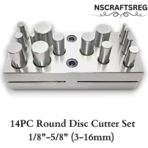 14-Piece Round Disc Cutter Set 3-16mm Metal Punch Tool for Jewelry &Craft Making - Picture 1 of 3