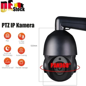 8MP 36X Zoom PTZ IP Kamera POE IR Nachtsicht 2Way Audio Human Auto Tracking DE - Bild 1 von 10
