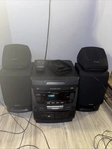 Vtg. 90s SHARP CD-C420 3-Disc CD Dual Cassette AM/FM Stereo w/Speakers & Remote - Picture 1 of 6