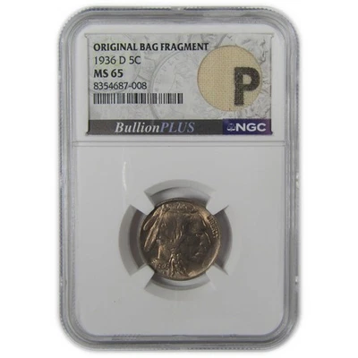 1936 D Indian Head Buffalo Nickel MS 65 NGC Bag Fragment SKU:I22653 - Image 1 of 4
