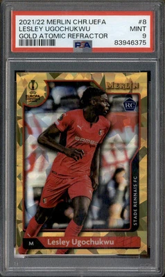 2021 Merlin Chrome Gold Atomic Refractor Lesley Ugochukwe RC /50 PSA 9 - Image 1 of 2
