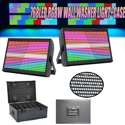 200W 768LED Stage Light Beam Wall Wash Light Strobe DMX DJ Lighting Club +Case - Image 1 of 4