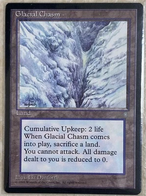 MTG Land Glacial Chasm Ice Age Uncommon English Card - Image 1 of 2